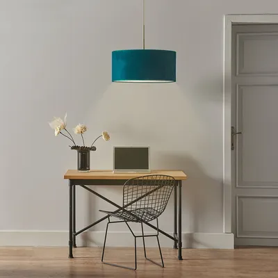 Lampa welurowa wisząca SINTRA VELUR fi - 40 cm - kolor zieleń butelkowa