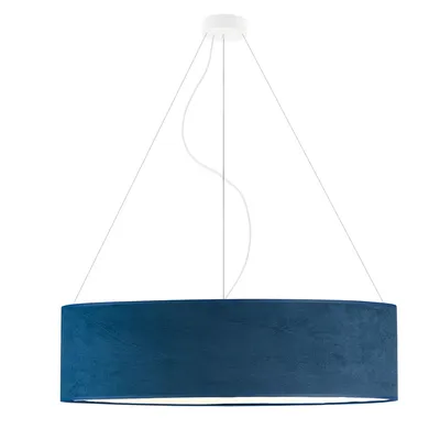 Geometryczna lampa wisząca PORTO VELUR fi - 80 cm - kolor granatowy