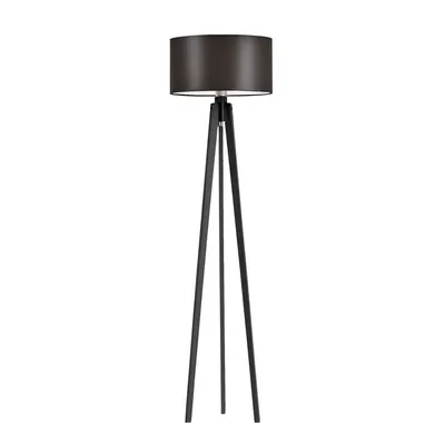 Elegancka lampa stojąca do salonu MIAMI z brązowym abażurem