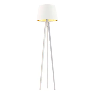 Lampa stojąca drewniana do salonu CURACAO GOLD