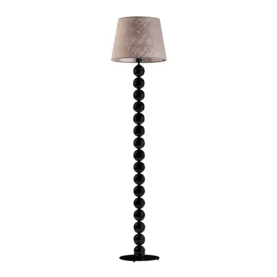 Lampa stojąca do sypialni czarne kule loft BANGKOK z designerskim kloszem