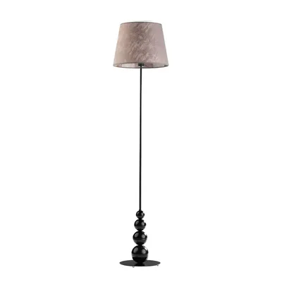 Designerska lampa stojąca do salonu LIZBONA z abażurem