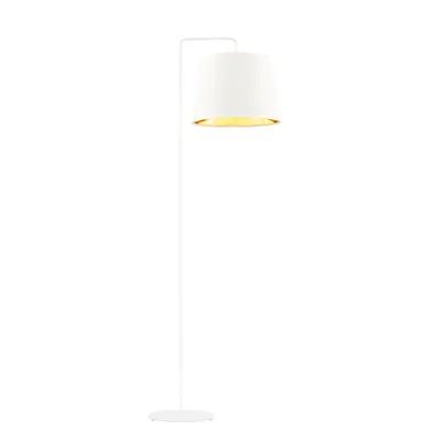 Lampa podłogowa biała glamour RIJAD GOLD