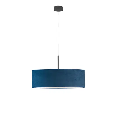 Lampa welurowa do sypialni SINTRA VELUR fi - 60 cm kolor granatowy