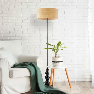 Rustykalna lampa stojąca do salonu ROMA BOHO