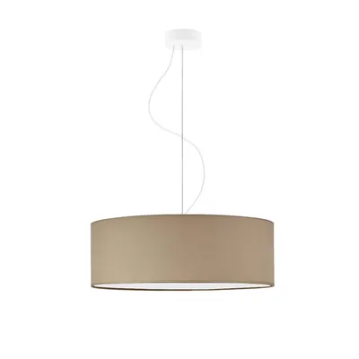 Beżowa lampa wisząca do salonu z tkaninowym kloszem HAJFA fi - 50 cm - kolor beżowy