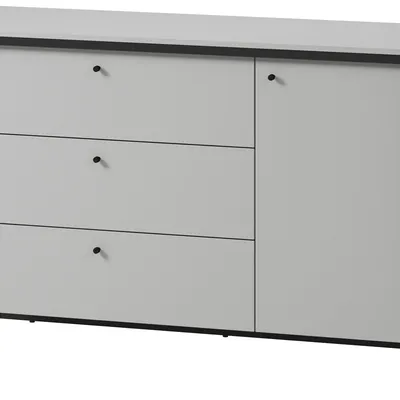 Szeroka komoda z szufladami do sypialni 136 cm GRIS