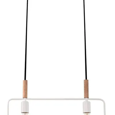 Lampa wisząca biała regulowana wysokość 2x60W E27 Frame