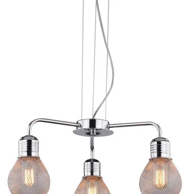 Lampa wisząca chrom druciany klosz 3x60W regulacja Gliva