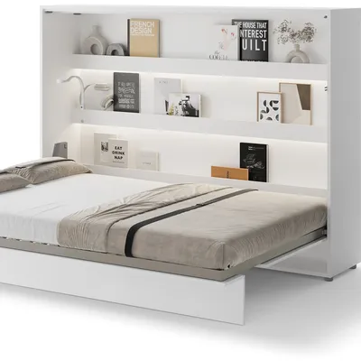 Biały poziomy półkotapczan lenart 140x200 cm nowoczesny BED CONCEPT BC-04