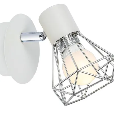 Lampa ścienna kinkiet 1X40W E14 biały abażur chrom VERVE