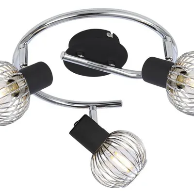 Lampa sufitowa spirala 3X40W E14 czarny/chrom OSLOK