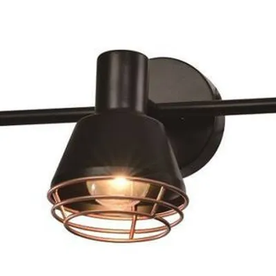 Lampa sufitowa Neria czarna klosz miedziany 3xE14