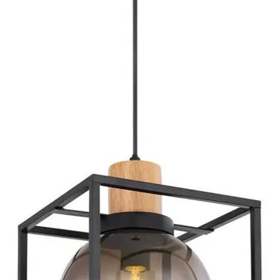 Lampa wisząca czarna metalowa dymiona Retro 2