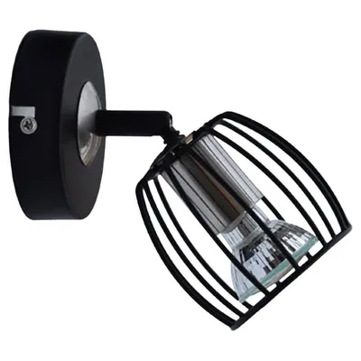 Lampa ścienna kinkiet 1X3W LED GU10 czarny matowy+satyna ZONK