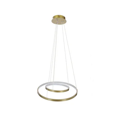 Lampa wisząca LED 40W 50cm podwójny ring złota Lune