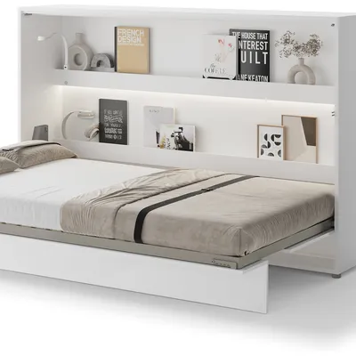 Biały półkotapczan poziomy Lenart 120x200 cm nowoczesny BED CONCEPT BC-05