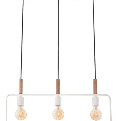 Lampa wisząca biała regulowana wysokość 3x60W E27 Frame