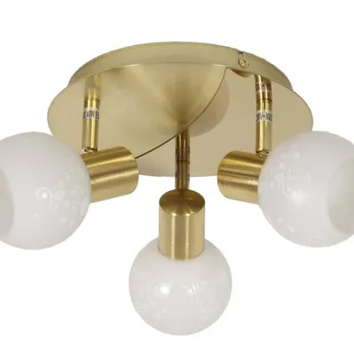 Lampa sufitowa plafon 3X40W E14 mosiądz AVILA