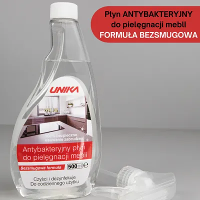 Antybakteryjny płyn do pielęgnacji mebli FORMUŁA BEZSMUGOWA - UNIKA 500 ml