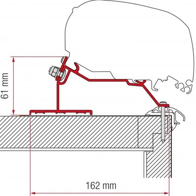 Adapter Markizy Fiamma F65L/80S Przyczepa 450CM Dachowy