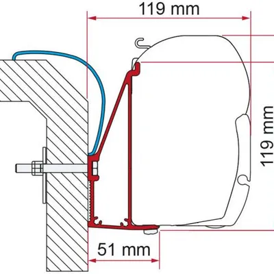 Adapter Markizy Fiamma F45 Rapido 6 400cm