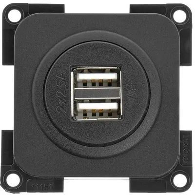 Gniazdo Elektetczne System 10000 USB 5V/2X2.5A Czarne