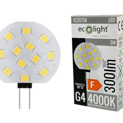 Żarówka LED G4 PASTYLKA 3W 12V AC/DC 4000K