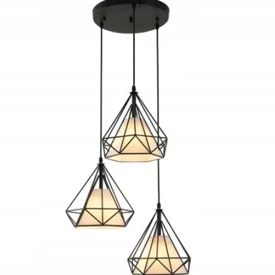 Lampa wisząca Loft Diament x3 okrągła