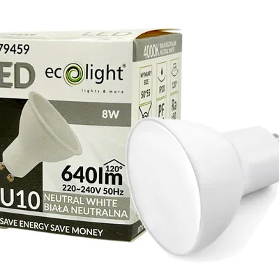 Żarówka LED GU10 8W ~ 60W 4000K barwa biała Neutralna