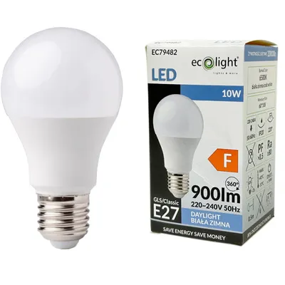 Żarówka LED CLASSIC E27 10W=80W 6500K Zimna