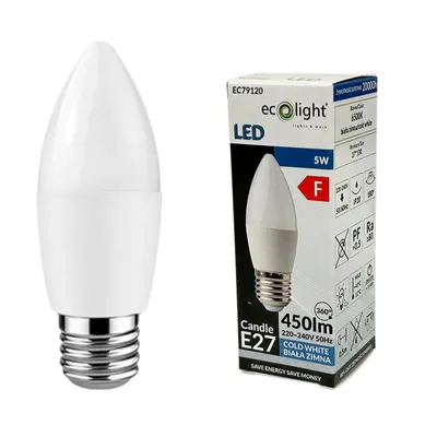 Żarówka LED CANDLE E27 5W 6500K