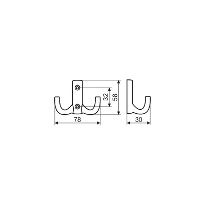 Wieszak meblowy prosty mały aluminium