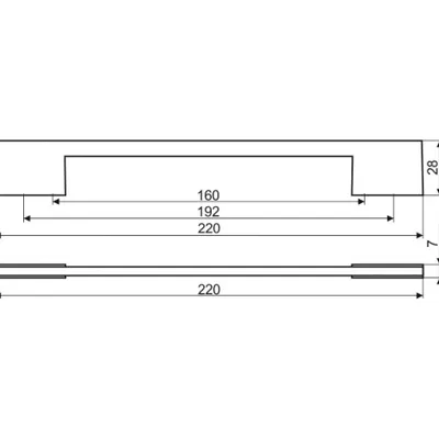 Uchwyt meblowy UN71-0160-0192-G0007 nikiel szczotkowany, inox