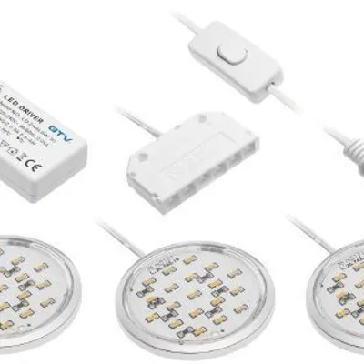 Zestaw  3  x LED LUGO 319 GTV ciepły biały, kolor oprawy aluminium