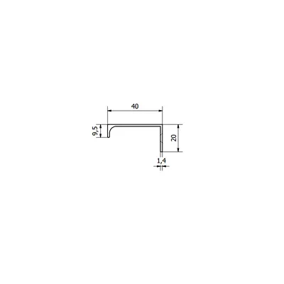 Uchwyt meblowy FE6  dł. 116 mm prosty, czarny półmat