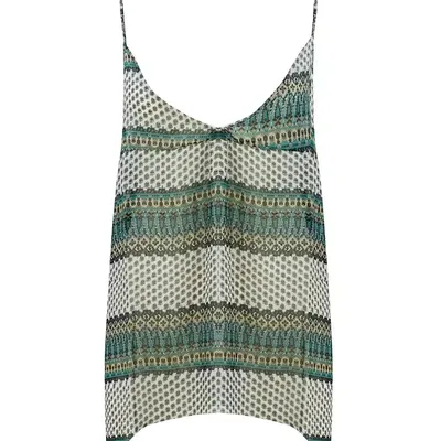 Top na ramiączkach etno print boho asymetryczny