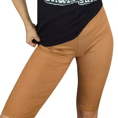 Krótkie legginsy prążkowane plus size Eleganckie ELA