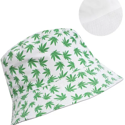 Dwustronny kapelusz BUCKET HAT print listki