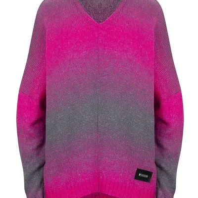 Ciepły damski sweter oversize piękny OMBRE