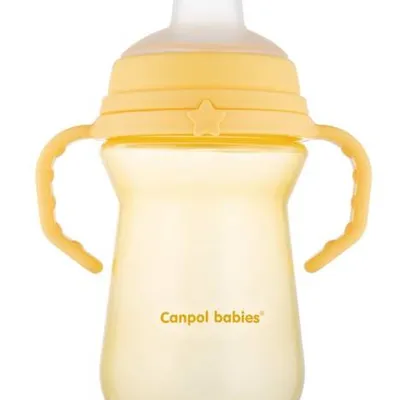 Canpol Babies FirstCup Kubek z Silikonowym Ustnikiem 250ml Żółty 56/615_yel