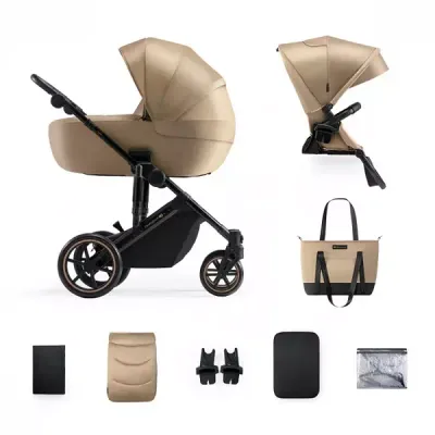 Kinderkraft Prime 2 Wózek Głęboko-Spacerowy Zestaw 2w1 Sandrose Beige