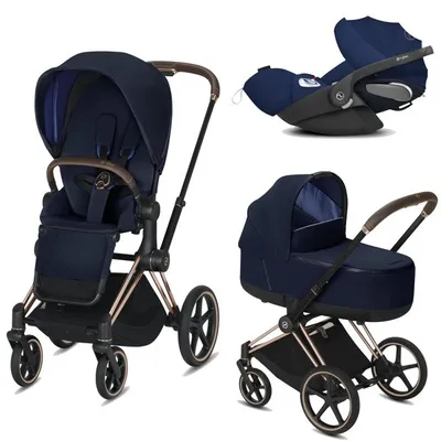 Cybex ePRIAM 2.0 + Cloud Z I-size Wózek Głęboko-Spacerowy + Fotelik Samochodowy 0-13kg Indigo Blue