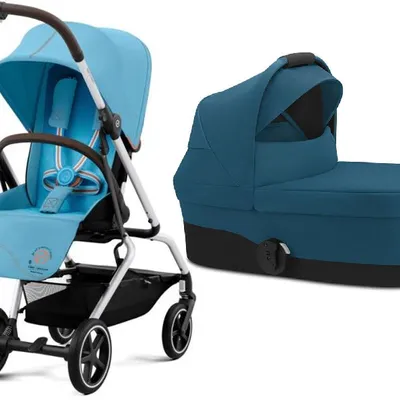 Cybex Eezy S Twist + Plus 2 Wózek Spacerowy Beach Blue Srebrna Rama 2023