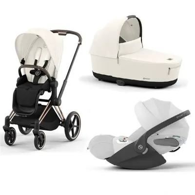 Cybex Priam 4.0 Wózek Głeboko-Spacerowy + Fotelik Samochodowy Cloud T 0-13kg Off White