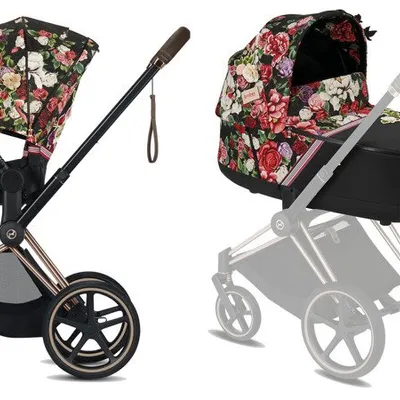 Cybex ePRIAM 2.0 Wózek Głęboko-Spacerowy 2w1 Spring Blossom Dark