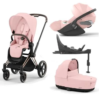 Cybex Priam 4.0 Wózek Głęboko-Spacerowy + Fotelik Samochodowy Cloud T 0-13kg Peach Pink