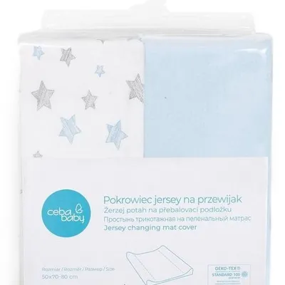 Ceba Pokrowiec na Przewijak 50x70-80 2szt. Blue + Blue Stars