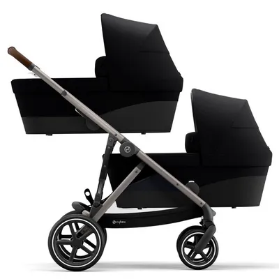 Cybex Gazelle S Wózek Bliźniaczy Deep Black rama Taupe