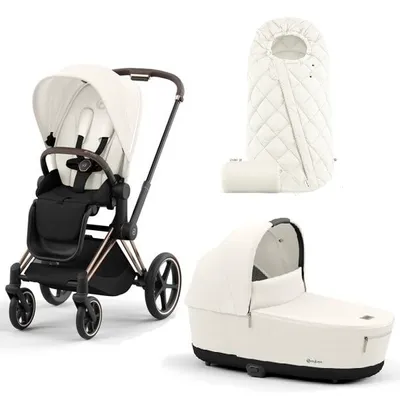 Cybex Priam 4.0 Wózek Głeboko-Spacerowy + Śpiworek Snogga 2 Off White